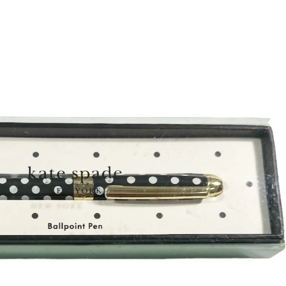 NEW ♠️ Kate Spade ♠️ TO-DO LIST White Polka Dot Ballpoint Pen 🖊️